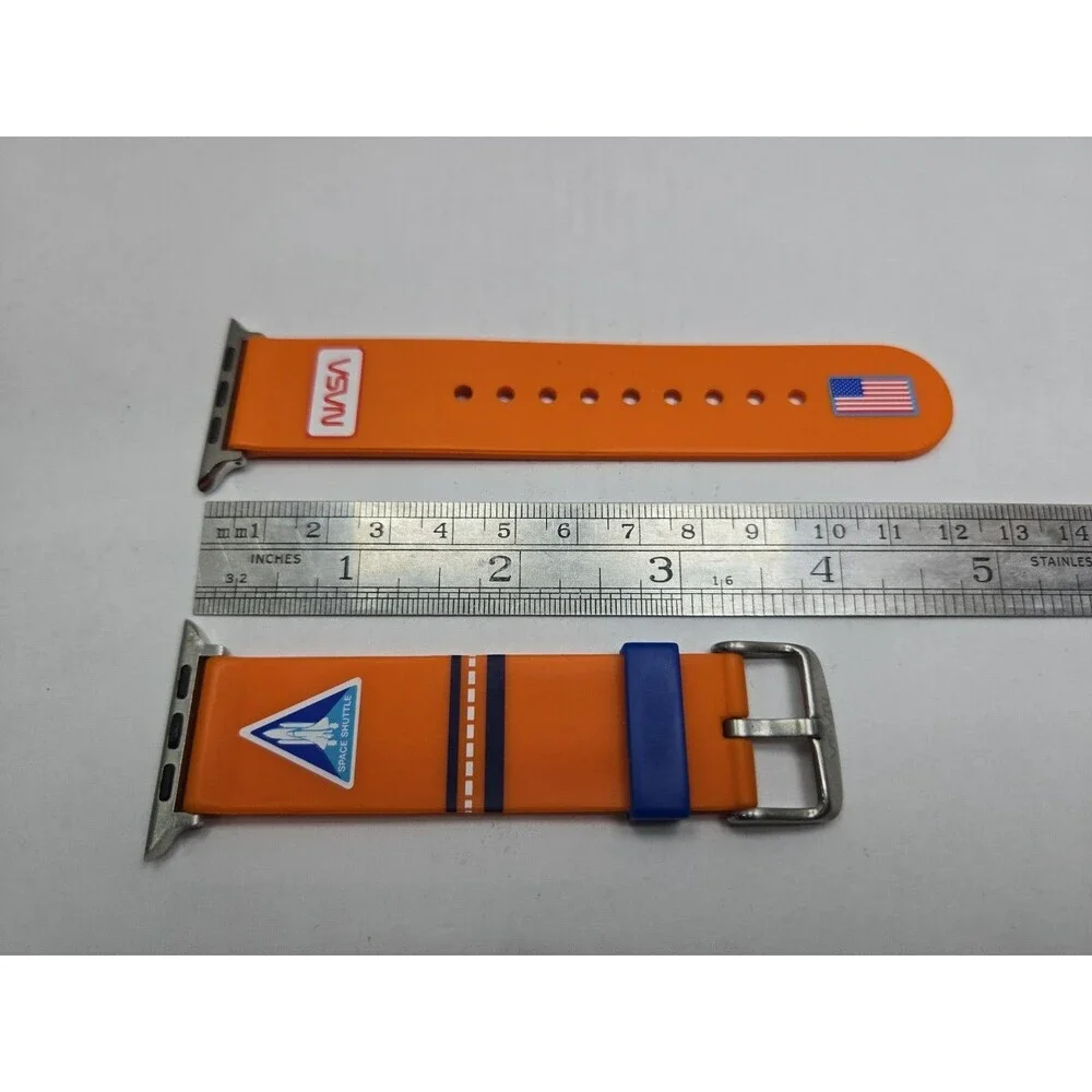 MobyFox NASA Flight Suit Apple Watch Band Orange 42 44 45mm Sport Silicone Strap